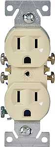 Eaton Wiring Devices C270V Duplex Receptacle, 2 -Pole, 15 A, 125 V, Push-in, Side Wiring, NEMA: 5-15R, Ivory