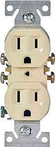 Eaton Wiring Devices C270V Duplex Receptacle, Thermoplastic, Ivory, 2-Pole, 15 A, 125 V, Push-in, Side Wiring, 60 Hz