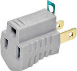 Eaton Wiring Devices BP419GY Outlet Adapter with Grounding Lug, 2-Pole, 15 A, 125 V, 1-Outlet, Gray, Pack of 5