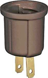 Eaton Wiring Devices BP738B Lamp Holder Adapter, 660 W, 1-Outlet, Thermoplastic, Brown, Pack of 5