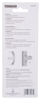 ProSource 20914PHB-PS Door Pull, 3/4 in W, 4-3/4 in D, 1-3/16 in H, Steel, White