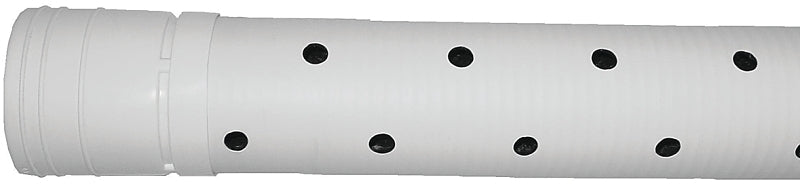 ADS 3520010 Triple-Wall Pipe, 10 ft L, Bell x Spigot, White