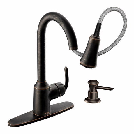 Moen Bayhill One Handle Bronze Pull-Down Kitchen Faucet