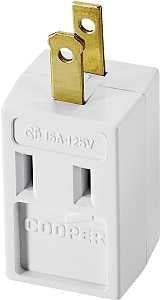 Eaton Wiring Devices 4400W-BOX Outlet Adapter, 2-Pole, 15 A, 125 V, 3-Outlet, NEMA: NEMA 1-15R, Pack of 10