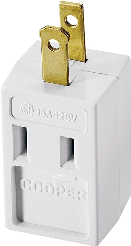 Eaton Wiring Devices 4400W-BOX Outlet Adapter, 2-Pole, 15 A, 125 V, 3-Outlet, NEMA: NEMA 1-15R, Pack of 10