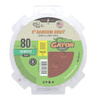 Gator 4344 Sanding Disc, 5 in Dia, 80 Grit, Medium, Aluminum Oxide Abrasive, Vented