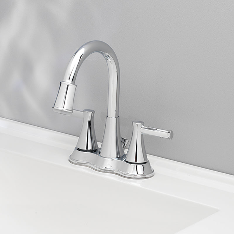 OakBrook Chrome Modern Two-Handle Bathroom Sink Faucet 4 in.