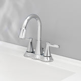 OakBrook Chrome Modern Two-Handle Bathroom Sink Faucet 4 in.