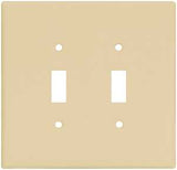 Eaton Wiring Devices 2149V-BOX Wallplate, 5-1/4 in L, 5.31 in W, 2 -Gang, Thermoset, Ivory, Pack of 10