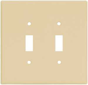 Eaton Wiring Devices 2149V-BOX Wallplate, 5-1/4 in L, 5.31 in W, 2 -Gang, Thermoset, Ivory, Pack of 10