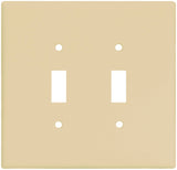 Eaton Wiring Devices 2149V-BOX Wallplate, 5-1/4 in L, 5.31 in W, 2 -Gang, Thermoset, Ivory, Pack of 10