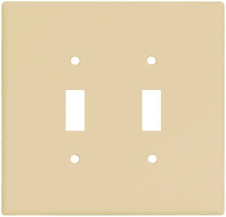 Eaton Wiring Devices 2149V-BOX Wallplate, 5-1/4 in L, 5.31 in W, 2 -Gang, Thermoset, Ivory, Pack of 10