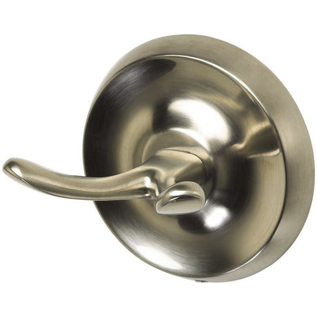 OakBrook Small Brushed Nickel Zinc 2 in. L Double Hook 30 lb 1 pk