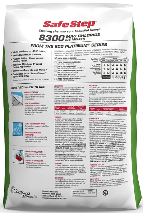 Safe Step 8300 53851 Ice Melter, Granular Crystal, Crystal, 50 lb Bag