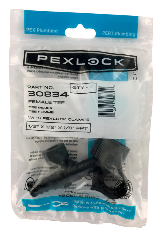 Smith-Cooper PEXLock 1/2 in. PEX X 1/8 in. D PEX PPSU Reducing Tee