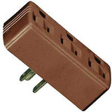 Eaton Wiring Devices BP1147B Outlet Adapter, 2-Pole, 15 A, 125 V, 3-Outlet, Brown, NEMA: NEMA 5-15R