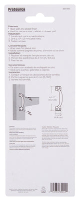 ProSource 20912ZCB-PS Door Pull, 1-3/4 in W, 6-1/2 in D, 1-1/2 in H, Steel, Zinc Plated