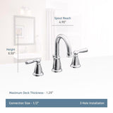 Moen Banbury Chrome Traditional Bathroom Faucet 8-16 in.