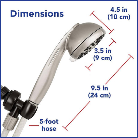 Waterpik PowerPulse+ Brushed Nickel 6 settings Handheld Showerhead 1.8 gpm