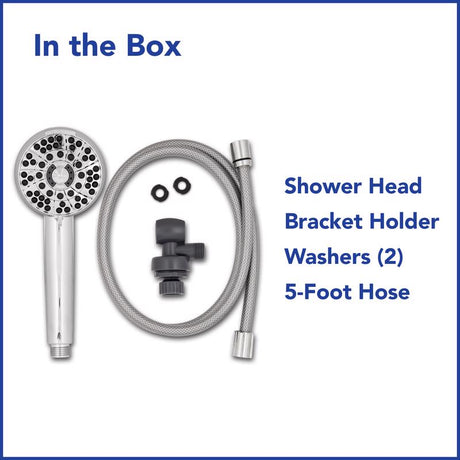 Waterpik PowerPulse Chrome Six settings Handheld Showerhead 1.8 gpm