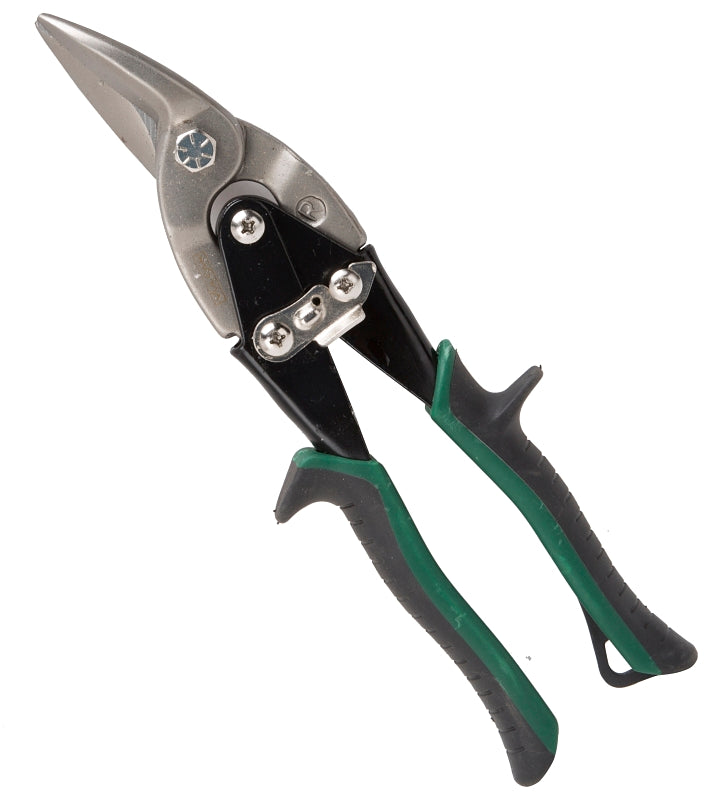 Vulcan TS-01020 Aviation Snip, 10-1/8 in OAL, Right Cut, Chrome Vanadium Steel Blade, Cushion Grip Handle