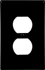 Eaton Wiring Devices PJ8BK Series Duplex and Single Receptacle Wallplate, Mid-Size, 4-7/8 in L, 3-1/8 in W, Black