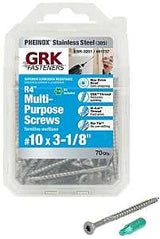 GRK Fasteners 61737 Framing and Decking Screw, #10 Thread, 3-1/8 in L, W-Cut Thread, Flat Head, Star Drive, 70 PK