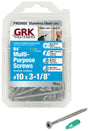 GRK Fasteners 61737 Framing and Decking Screw, #10 Thread, 3-1/8 in L, W-Cut Thread, Flat Head, Star Drive, 70 PK
