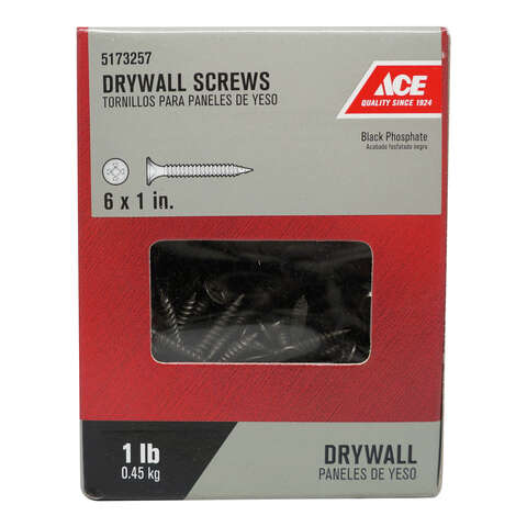 Ace No. 6 wire X 1 in. L Phillips Fine Drywall Screws 1 lb 339 pk