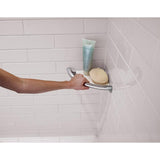 Delta 8-1/2 in. L Polished Chrome Stainless Steel Corner Shelf with Assist Bar