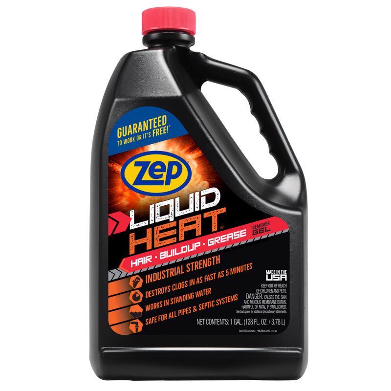 Zep Liquid Heat Gel Drain Opener 1 gal, Pack of 4