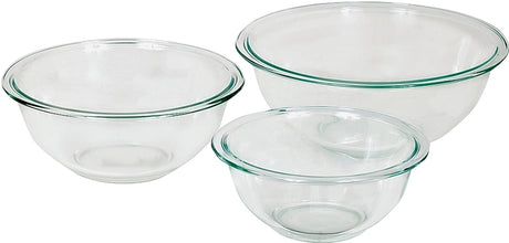 Anchor Hocking 81572L11 Mixing Bowl Set, Includes: (1) 1 qt, (1) 1.5 qt, (1) 2.5 qt Bowls, Glass, Clear, Pack of 2
