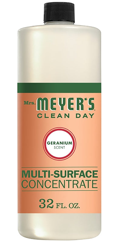 Mrs. Meyer's Clean Day 13440 Multi-Surface Cleaner Concentrate, 32 oz Bottle, Liquid, Geranium