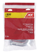 Ace 1-1/4 in. D Chrome Plated Brass J Bend