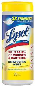 Lysol 1920081145 Disinfecting Wipes Can, Lemon Lime Blossom, Clear