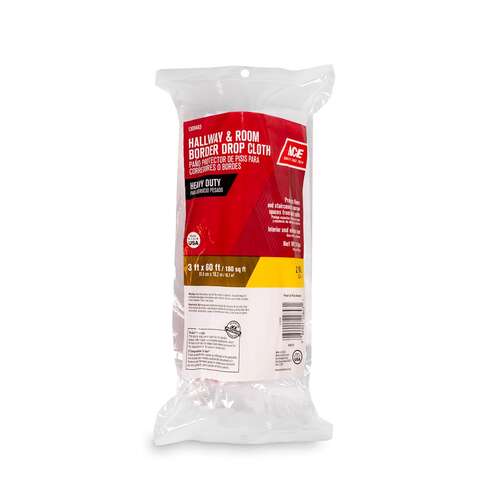 Ace 3 ft. W X 60 ft. L X 2 mil Plastic Drop Cloth 1 pk, Pack of 12