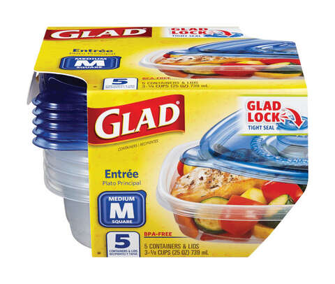 Glad 25 oz Clear Food Storage Container 5 pk