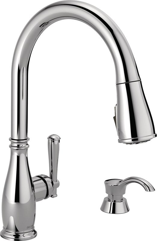 Delta Charmaine Series 19962Z-SD-DST Kitchen Faucet, 1.8 gpm, 1 -Faucet Handle, 1, 2, 3, 4 -Faucet Hole, Metal, Deck