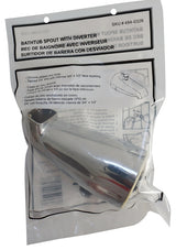 ProSource 24501-3L Bathtub Spout with Diverter, 5-1/4 in L, 3/4 x 1/2 in Connection, IPS, Zinc, Chrome Plated