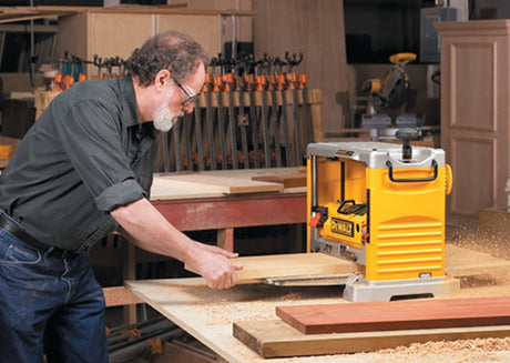 DEWALT DW734 Thickness Planer with Three Knife Cutter-Head, 15 A, 1 hp, 12-1/2 in W Planning, 1/8 in D Planning