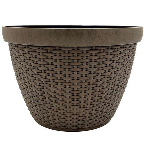 Classic Home & Garden 11.02 in. H X 15.75 in. D Plastic Jake Planter - Teak Planter Brown