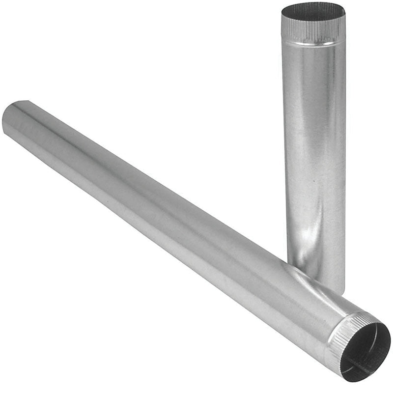 Imperial GV0401 Duct Pipe, 7 in Dia, 60 in L, 28 Gauge, Galvanized Steel, Galvanized, Pack of 5