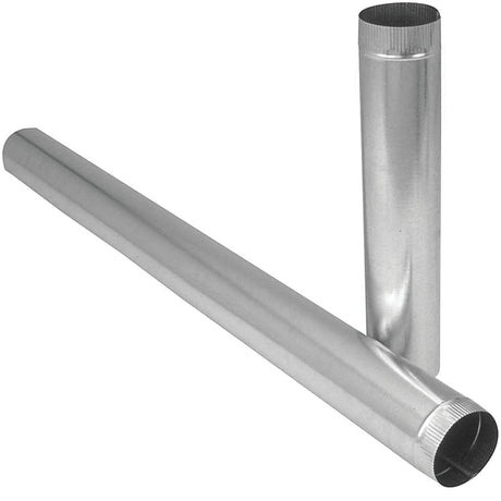 Imperial GV0401 Duct Pipe, 7 in Dia, 60 in L, 28 Gauge, Galvanized Steel, Galvanized, Pack of 5