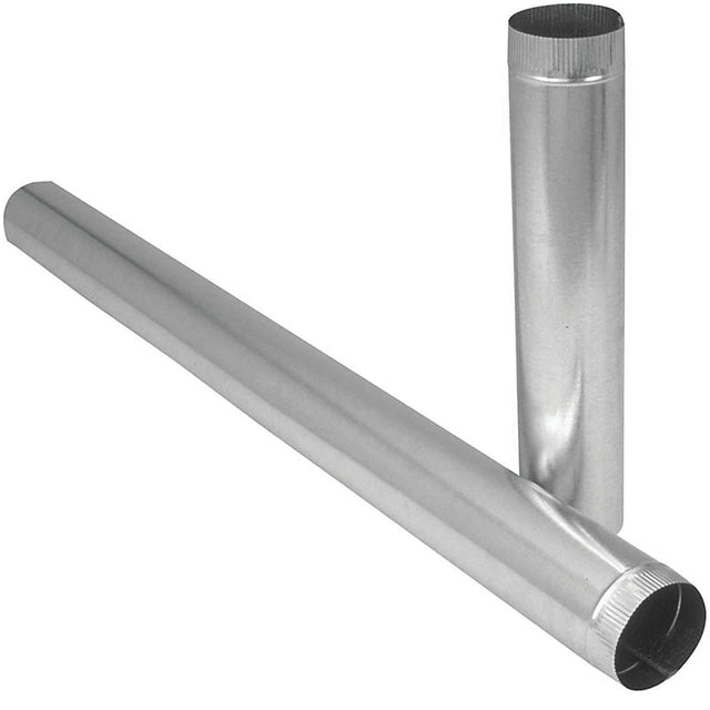 Imperial GV0401 Duct Pipe, 7 in Dia, 60 in L, 28 Gauge, Galvanized Steel, Galvanized, Pack of 5
