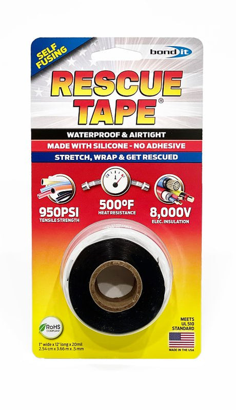 Harbor Products RT1000201201USC01 Pipe Repair Tape, 12 ft L, 1 in W, Black