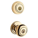 Kwikset Signature Series 991J 3 SMTCP Combination Lockset, Knob Handle, Juno Design, Polished Brass, 2 Grade