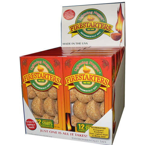 Lightning Nugget Natural Pine Fire Starter 15 min 12 pk, Pack of 20