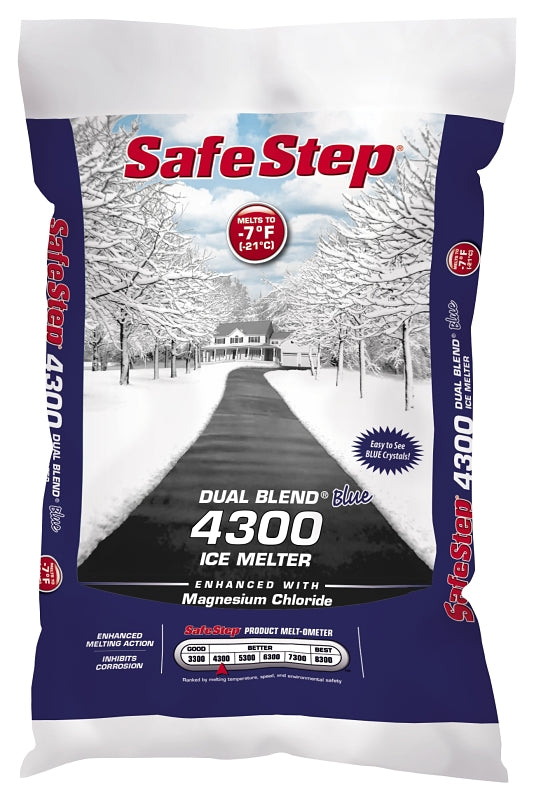 Safe Step Dual Blend 51151 Ice Melter, Crystalline Solid, Blue, 50 lb Bag
