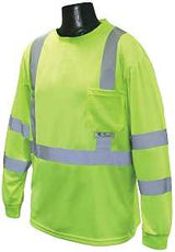 Radians ST21-3PGS-XL Safety T-Shirt, XL, Polyester, Green, Long Sleeve, Pullover