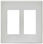 Leviton C42-80309-00W Wallplate, 2 -Gang, Polycarbonate, White